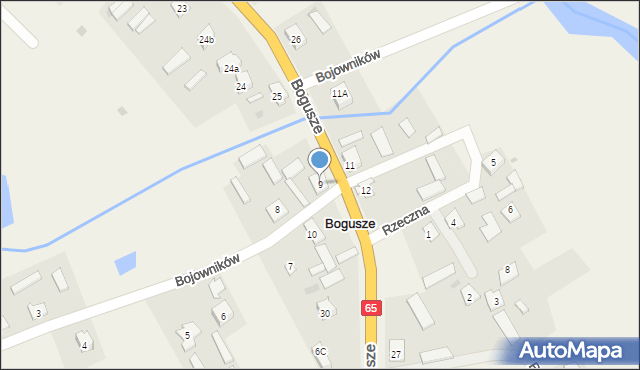 Bogusze, Bojowników, 9, mapa Bogusze