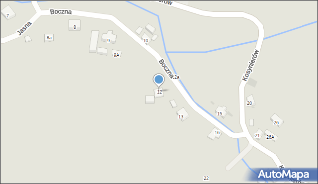 Boguszów-Gorce, Boczna, 12, mapa Boguszów-Gorce