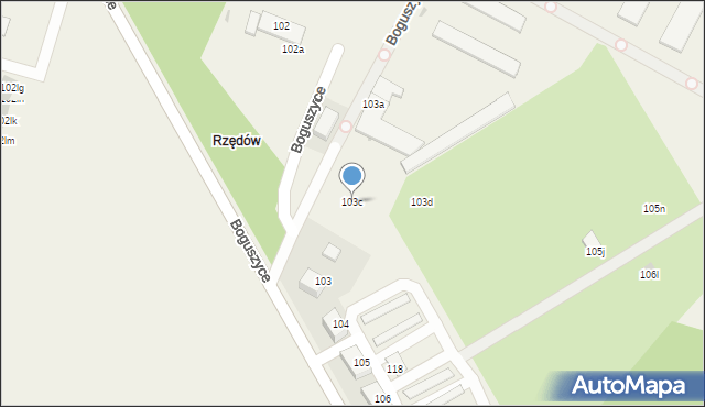 Boguszyce, Boguszyce, 103c, mapa Boguszyce