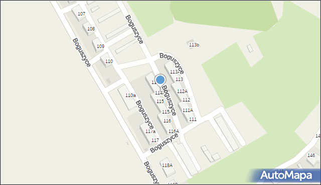 Boguszyce, Boguszyce, 114A, mapa Boguszyce