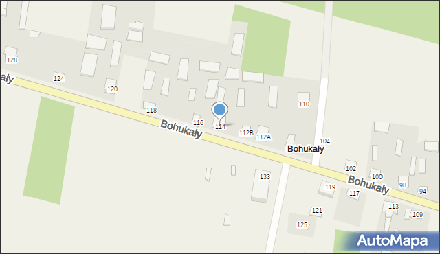 Bohukały, Bohukały, 114, mapa Bohukały