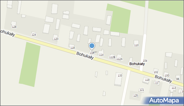 Bohukały, Bohukały, 116, mapa Bohukały