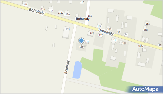 Bohukały, Bohukały, 125, mapa Bohukały