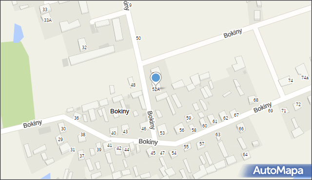 Bokiny, Bokiny, 52A, mapa Bokiny