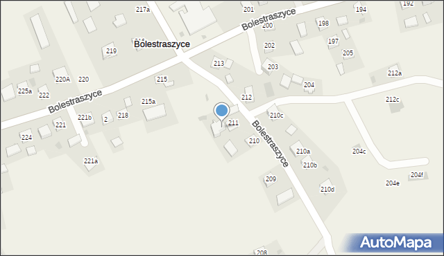 Bolestraszyce, Bolestraszyce, 211A, mapa Bolestraszyce