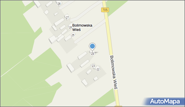 Bolimowska Wieś, Bolimowska Wieś, 24, mapa Bolimowska Wieś
