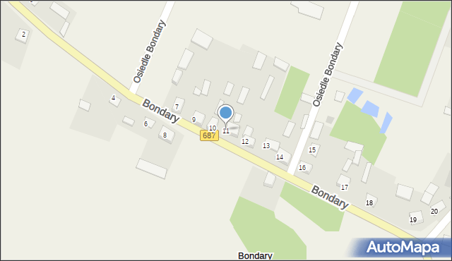 Bondary, Bondary, 11, mapa Bondary