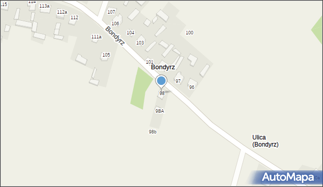 Bondyrz, Bondyrz, 98, mapa Bondyrz