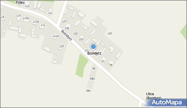 Bondyrz, Bondyrz, 99, mapa Bondyrz