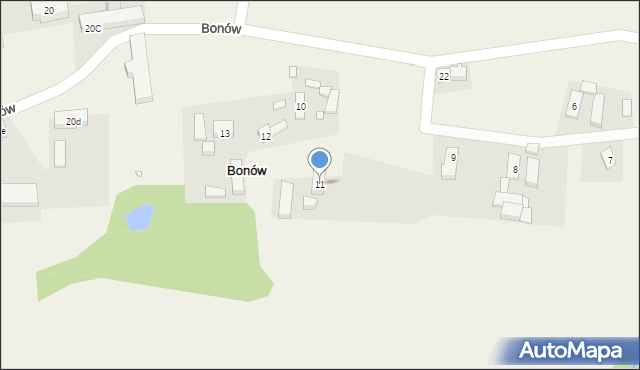 Bonów, Bonów, 11, mapa Bonów