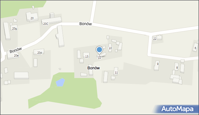 Bonów, Bonów, 12, mapa Bonów