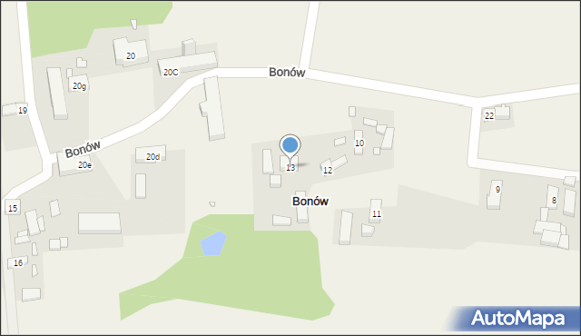 Bonów, Bonów, 13, mapa Bonów