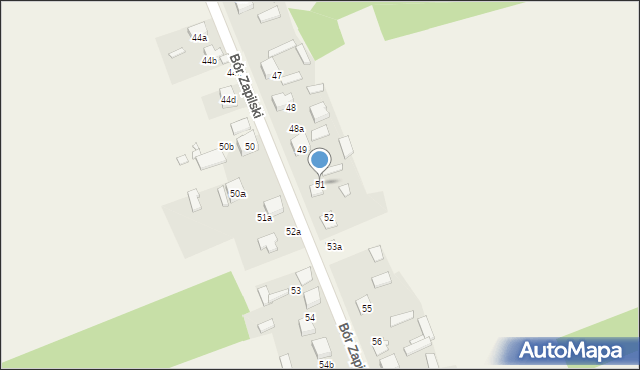 Bór Zapilski, Bór Zapilski, 51, mapa Bór Zapilski