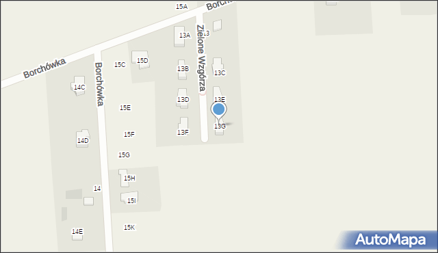 Borchówka, Borchówka, 13G, mapa Borchówka