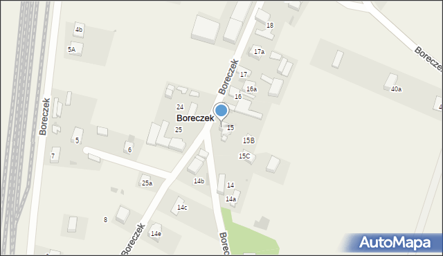 Boreczek, Boreczek, 15A, mapa Boreczek