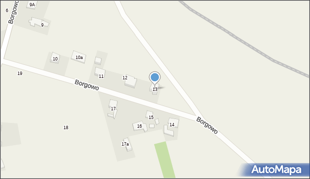 Borgowo, Borgowo, 13, mapa Borgowo