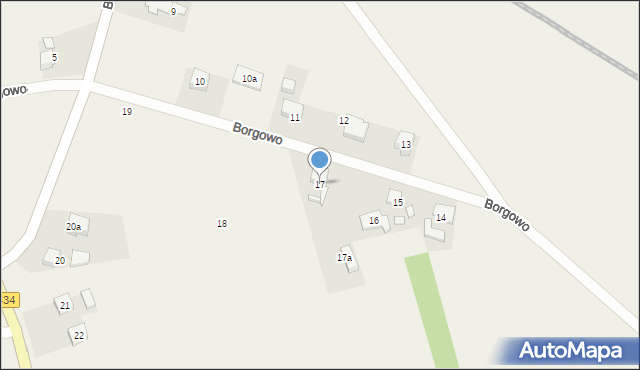 Borgowo, Borgowo, 17, mapa Borgowo