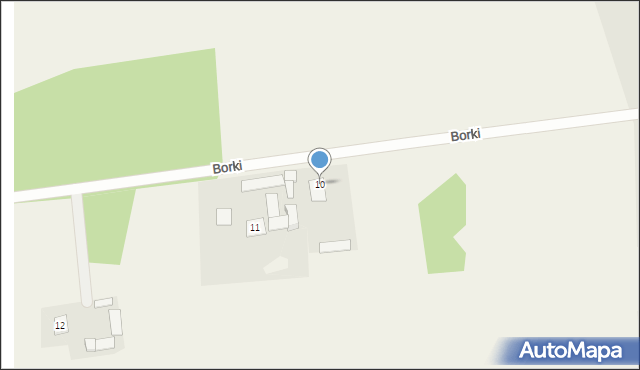 Borki, Borki, 10, mapa Borki