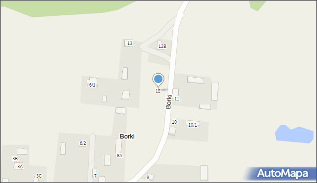 Borki, Borki, 12, mapa Borki