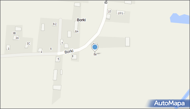 Borki, Borki, 9a, mapa Borki