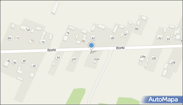 Borki, Borki, 102, mapa Borki