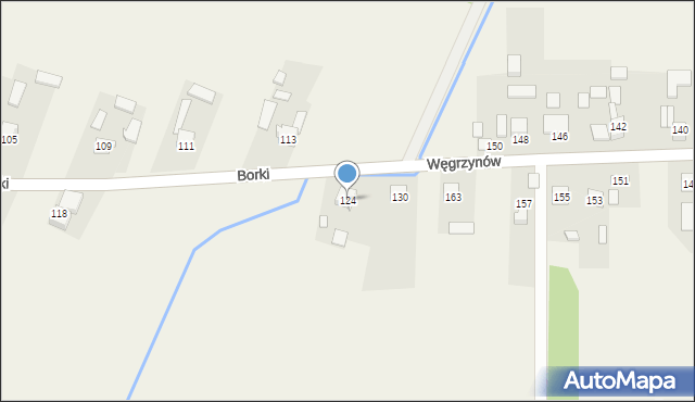 Borki, Borki, 124, mapa Borki