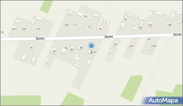 Borki, Borki, 90, mapa Borki