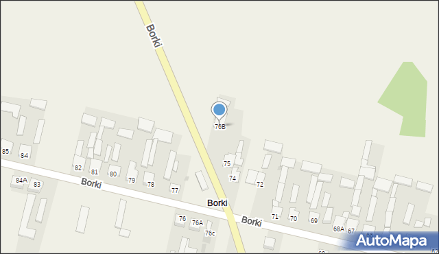 Borki, Borki, 76B, mapa Borki