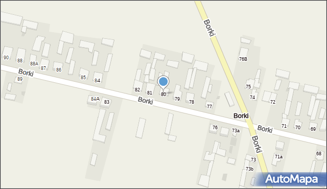 Borki, Borki, 80, mapa Borki