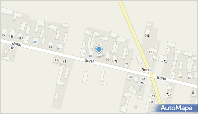 Borki, Borki, 80, mapa Borki