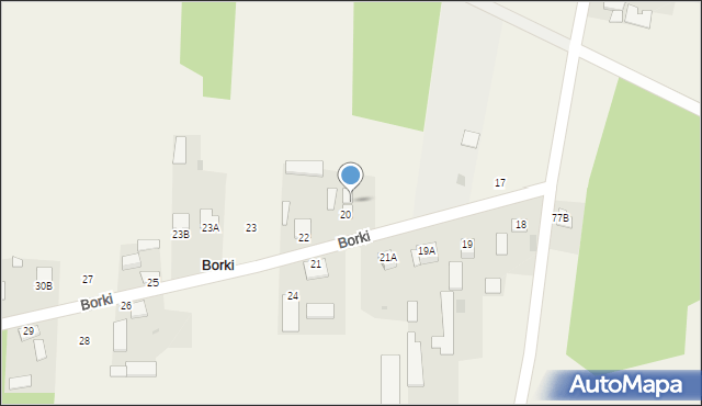 Borki, Borki, 20a, mapa Borki