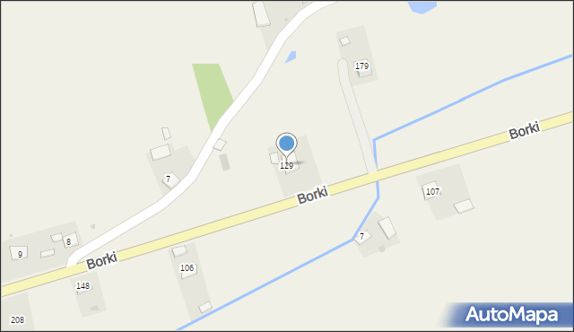 Borki, Borki, 129, mapa Borki