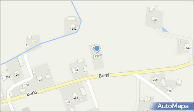 Borki, Borki, 191, mapa Borki