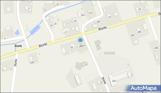 Borki, Borki, 195, mapa Borki