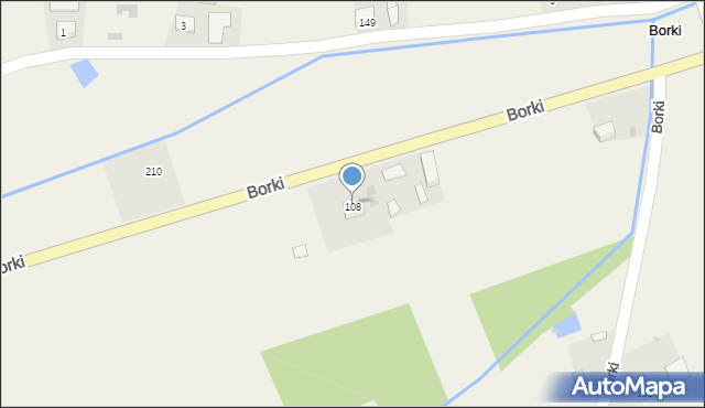 Borki, Borki, 197, mapa Borki