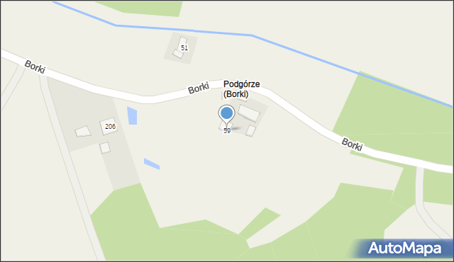 Borki, Borki, 59, mapa Borki