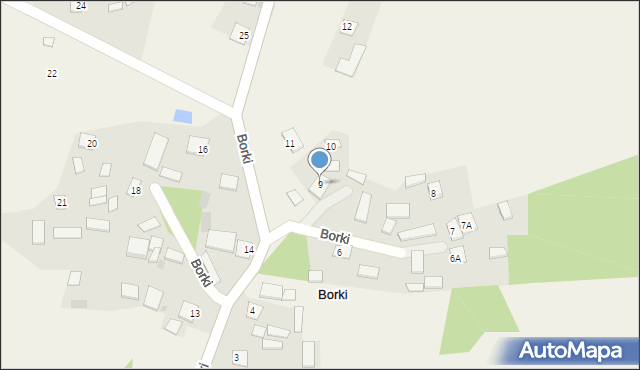 Borki, Borki, 9, mapa Borki