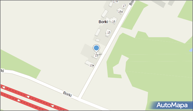 Borki, Borki, 13, mapa Borki