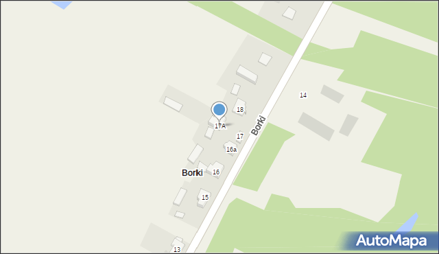 Borki, Borki, 17A, mapa Borki