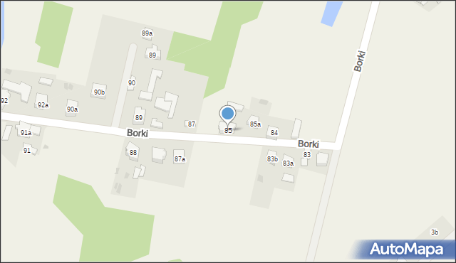 Borki, Borki, 85, mapa Borki