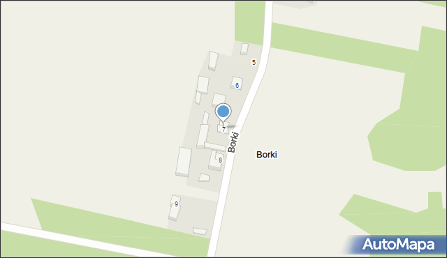 Borki, Borki, 7, mapa Borki