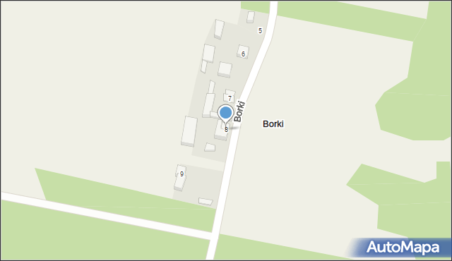 Borki, Borki, 8, mapa Borki