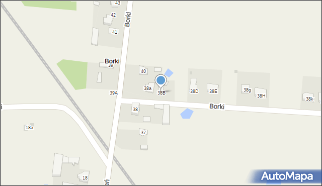 Borki, Borki, 38B, mapa Borki