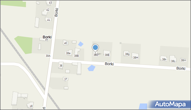 Borki, Borki, 38D, mapa Borki
