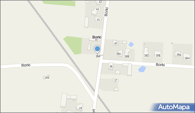 Borki, Borki, 39A, mapa Borki