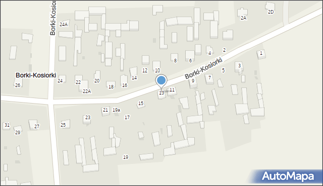 Borki-Kosiorki, Borki-Kosiorki, 13, mapa Borki-Kosiorki