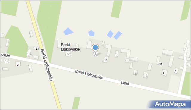 Borki Lipkowskie, Borki Lipkowskie, 11, mapa Borki Lipkowskie