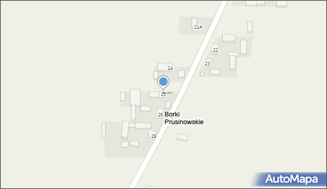 Borki Prusinowskie, Borki Prusinowskie, 25, mapa Borki Prusinowskie
