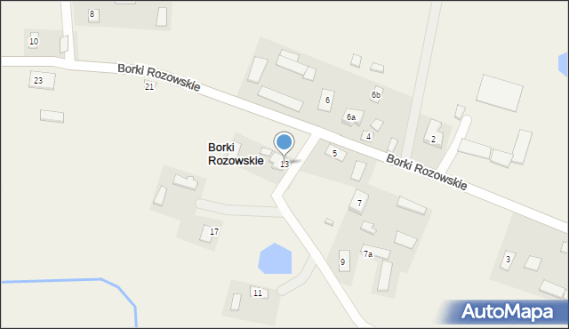 Borki Rozowskie, Borki Rozowskie, 13, mapa Borki Rozowskie
