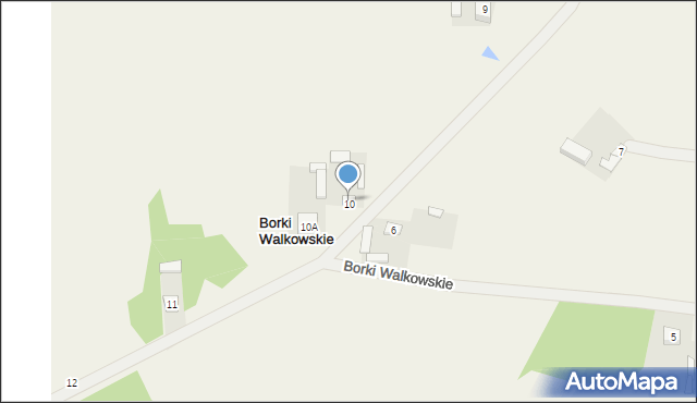 Borki Walkowskie, Borki Walkowskie, 10b, mapa Borki Walkowskie